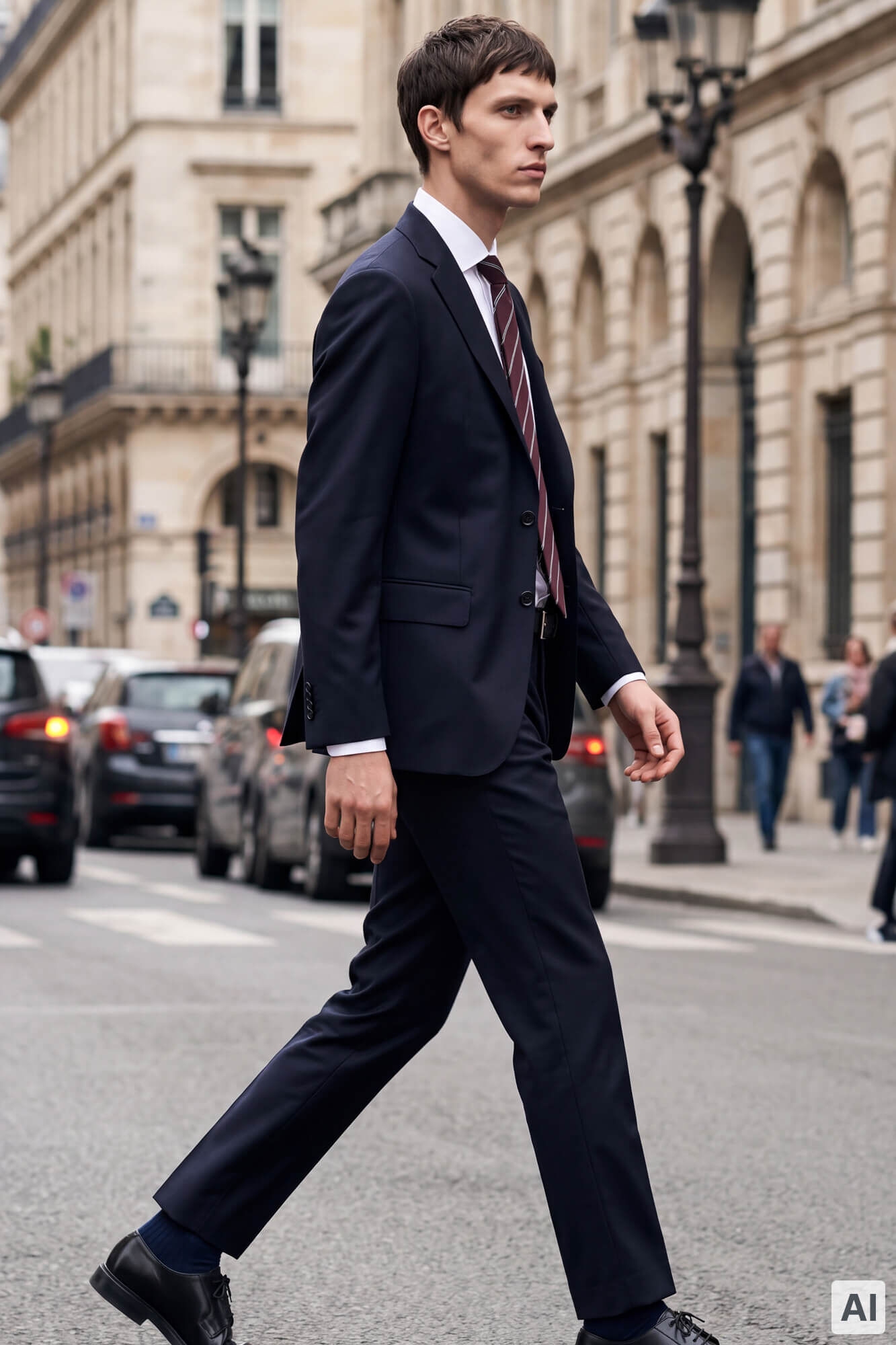 Pedro del Hierro Pantal&oacute;n traje coordinado tailored estructura azul
