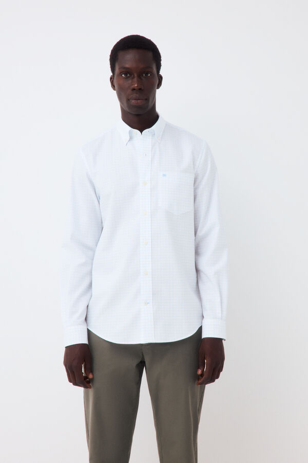 Pedro del Hierro Camisa cuadros Azul