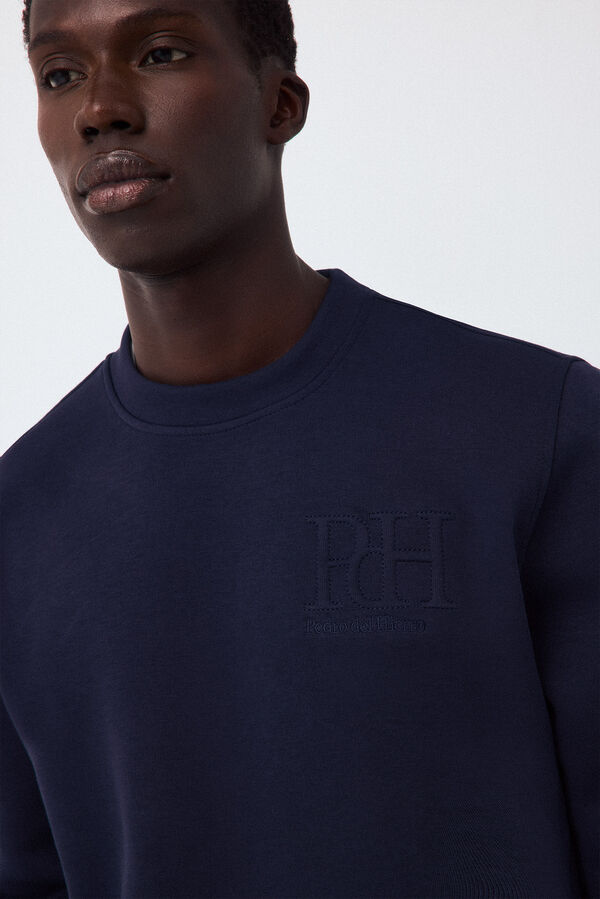 Pedro del Hierro Sudadera neopreno cuello caja Azul