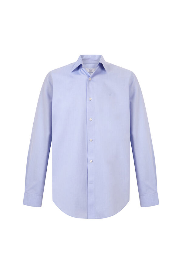 Pedro del Hierro Camisa vestir lisa non iron + antimanchas slim fit Azul