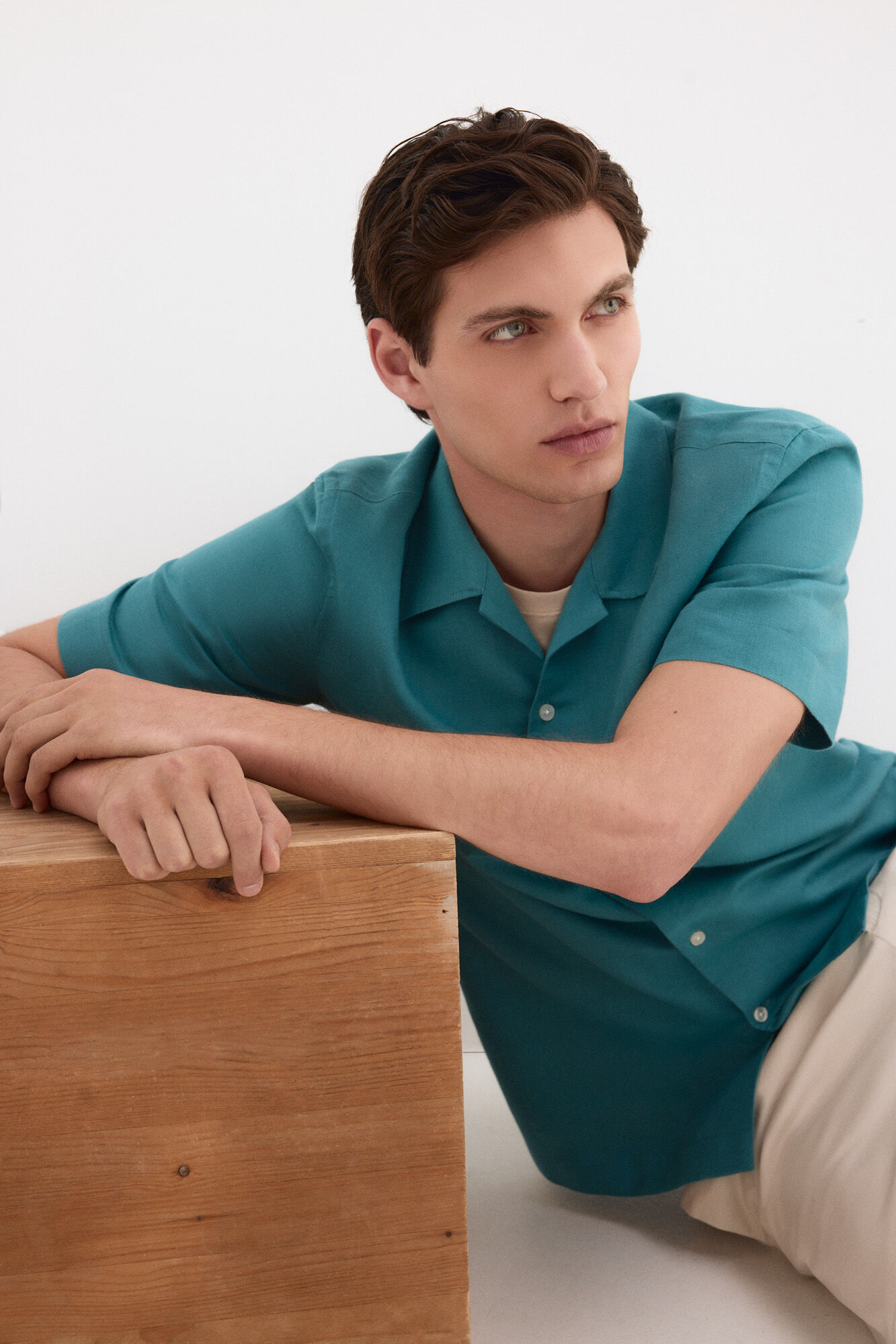 Pedro del Hierro Camisa de lino algod&oacute;n manga corta