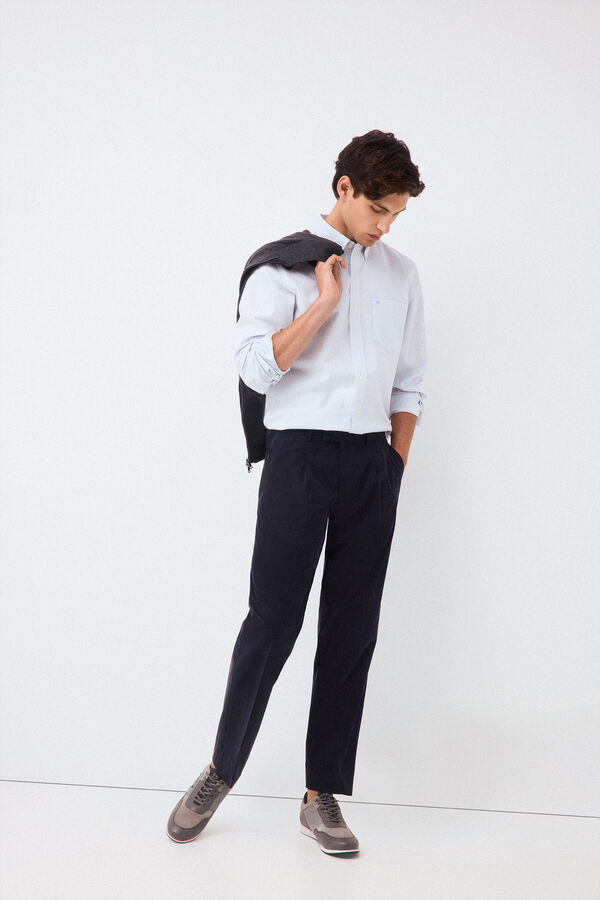 Pedro del Hierro Camisa rayas Azul