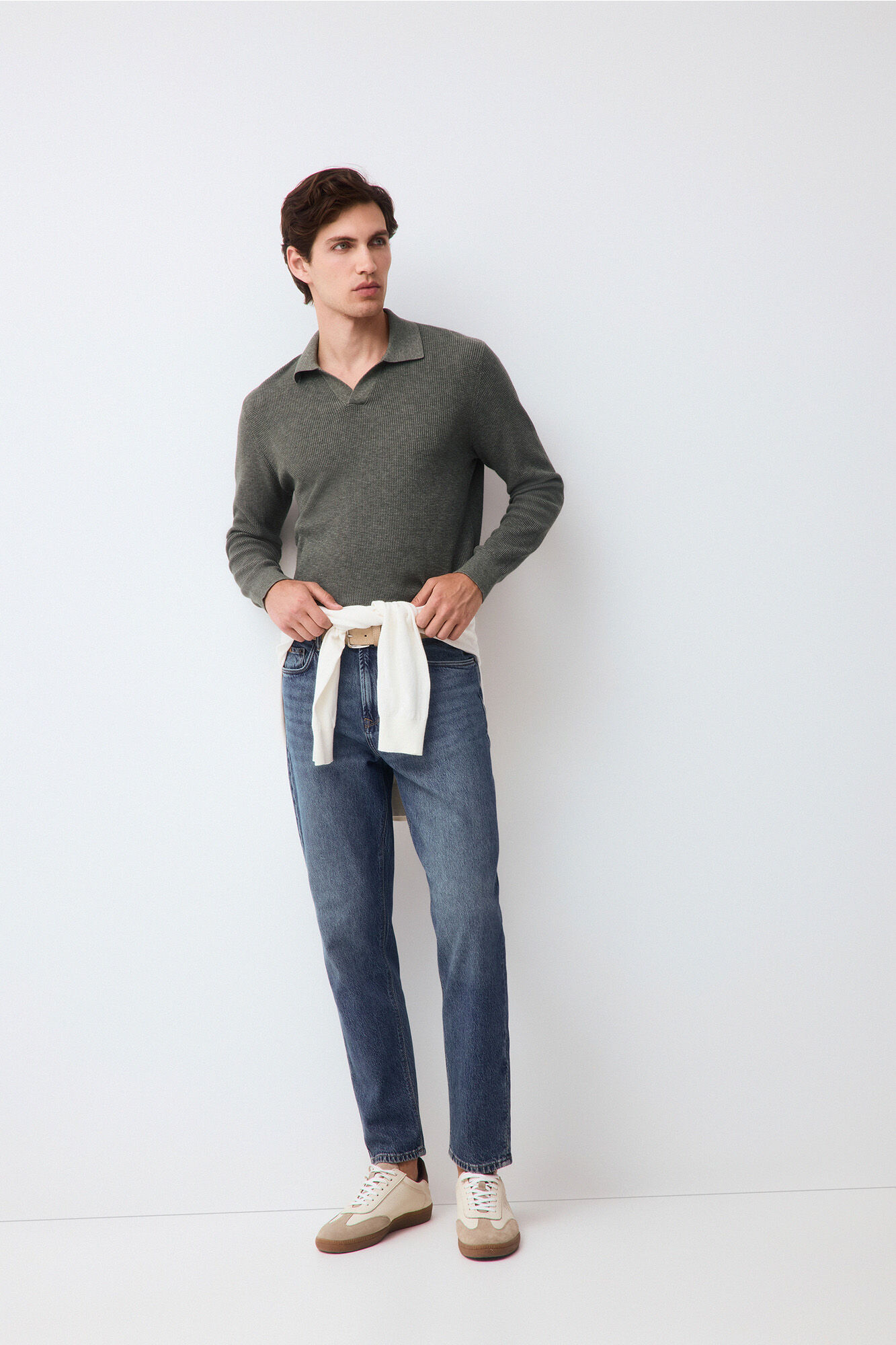 Pedro del Hierro Jersey punto cuello polo algod&oacute;n estructura