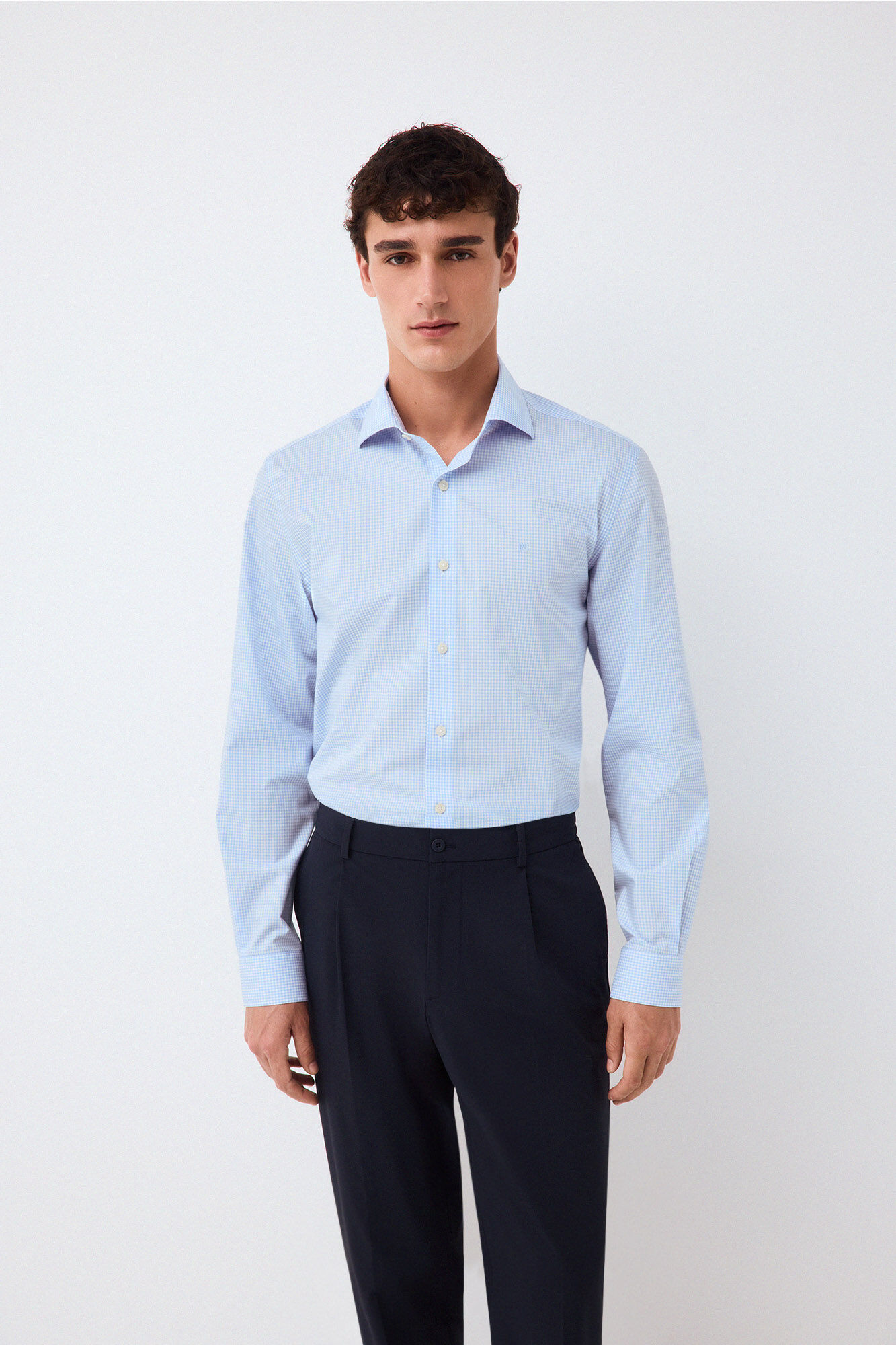 Pedro del Hierro Camisa vestir cuadro f&aacute;cil plancha