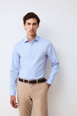Pedro del Hierro Camisa vestir lisa non iron + antimanchas slim fit Azul