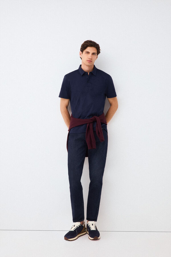 Pedro del Hierro Polo liso mercerizado Azul