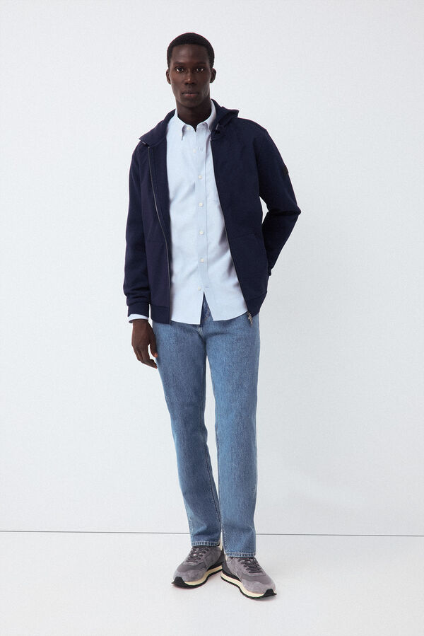 Pedro del Hierro Cardigan t&eacute;cnico con capucha Azul