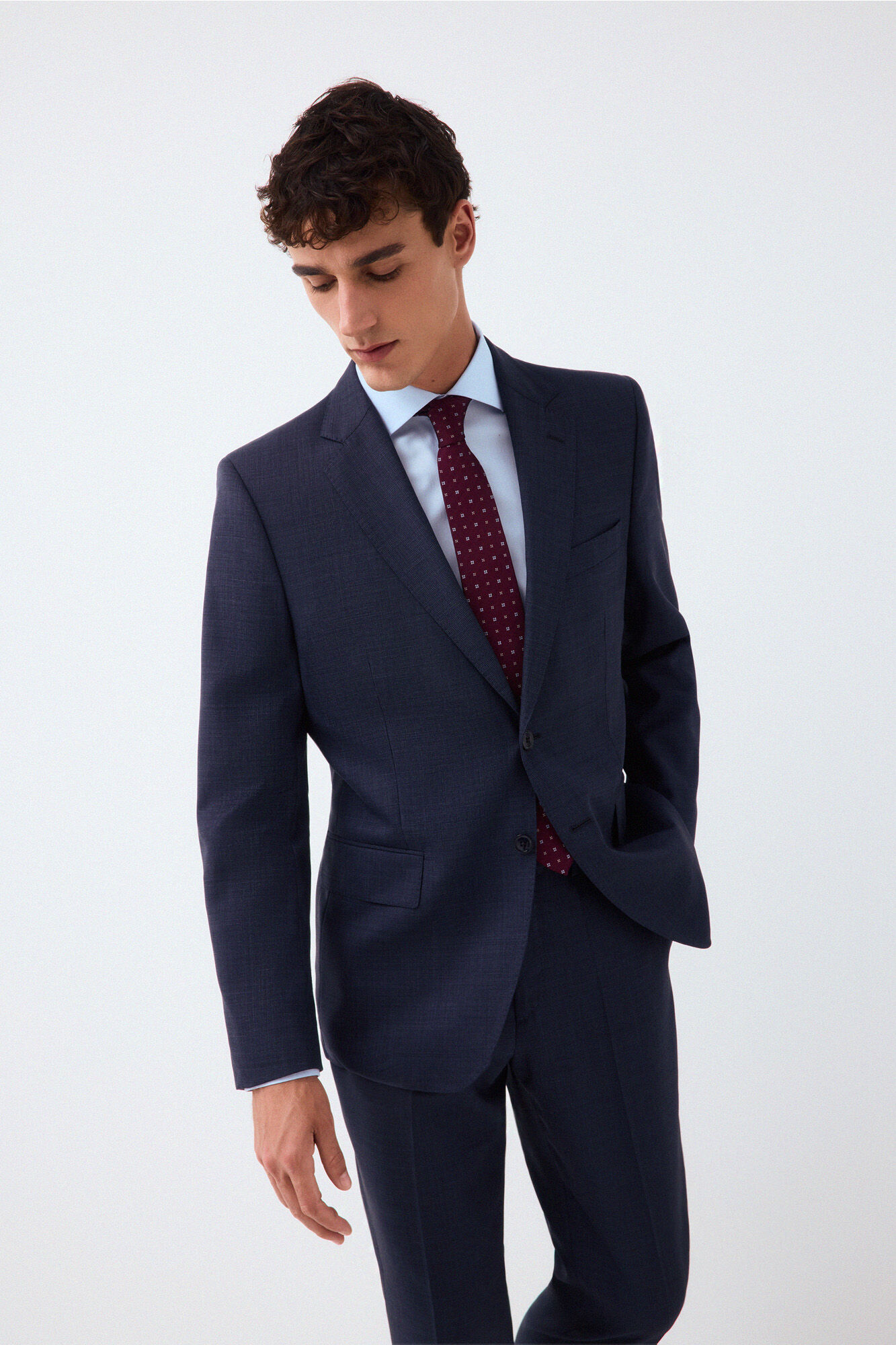 Pedro del Hierro Americana traje coordinado tailored estructura azul