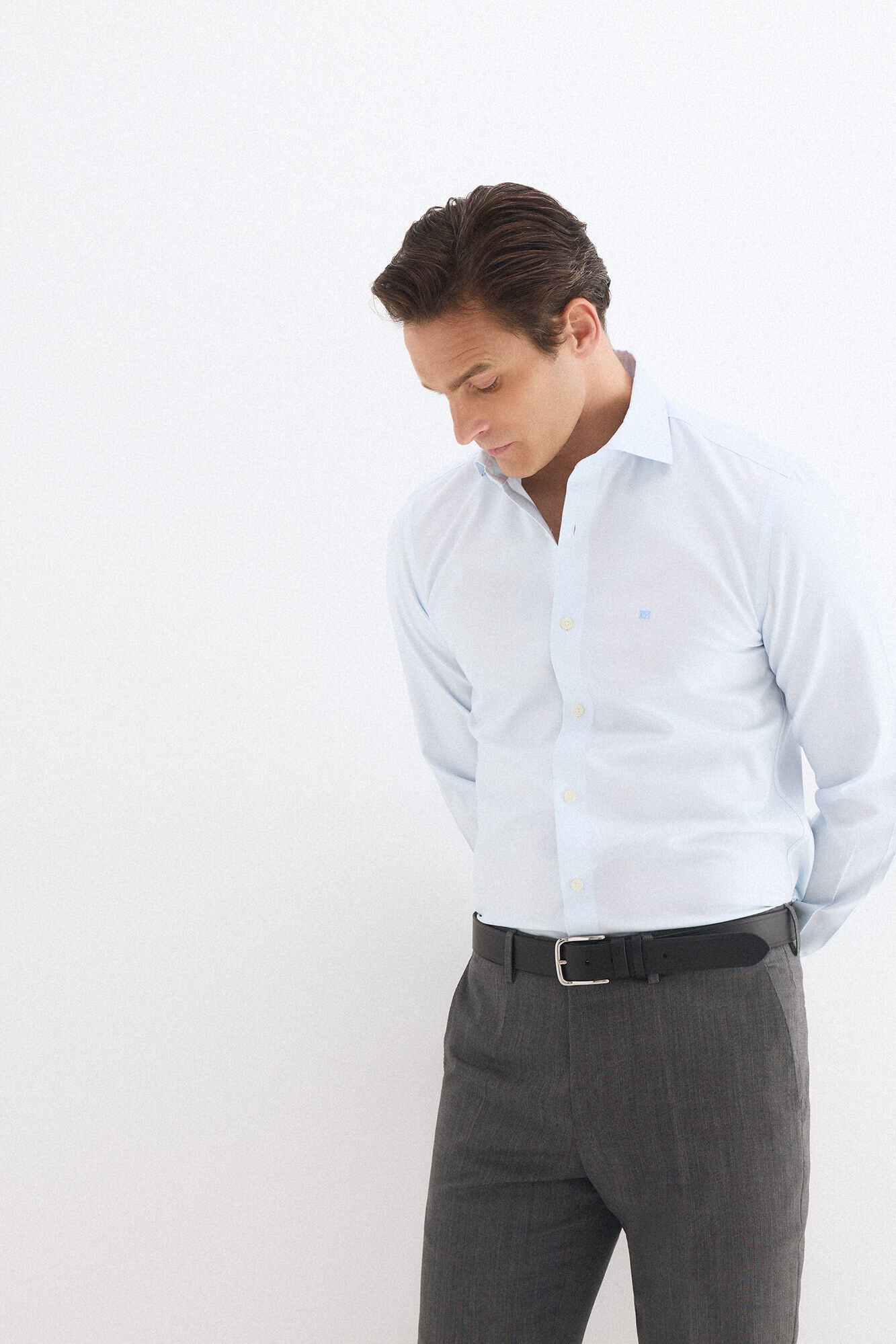 Pedro del Hierro Camisa vestir estructura lisa non iron + antimanchas slim fit