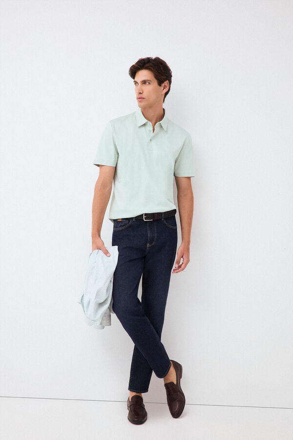 Pedro del Hierro Polo liso mercerizado Azul