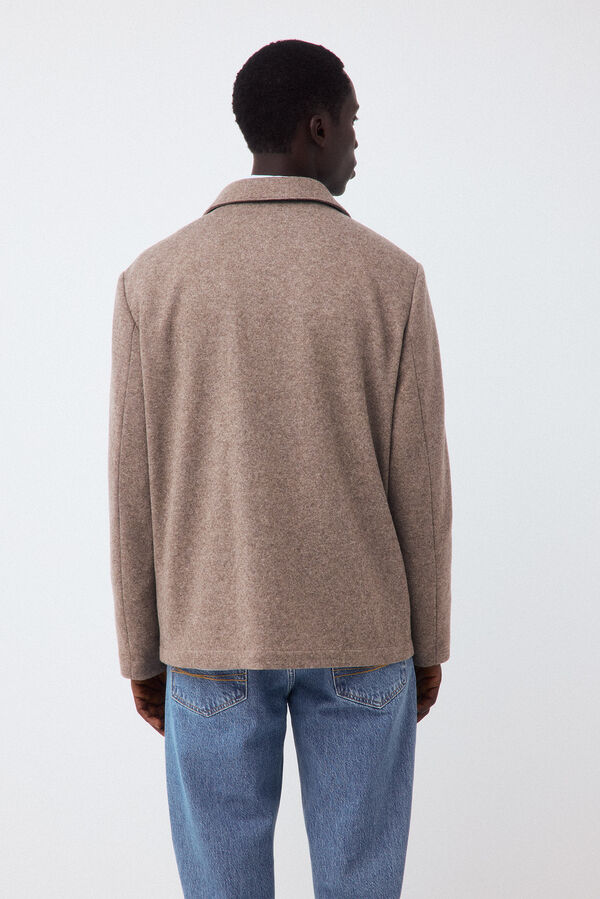 Pedro del Hierro Sobrecamisa punto melange Beige
