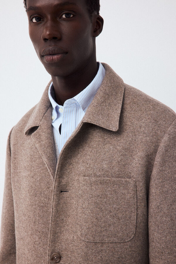 Pedro del Hierro Sobrecamisa punto melange Beige