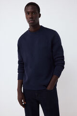 Pedro del Hierro Sudadera neopreno cuello caja Azul