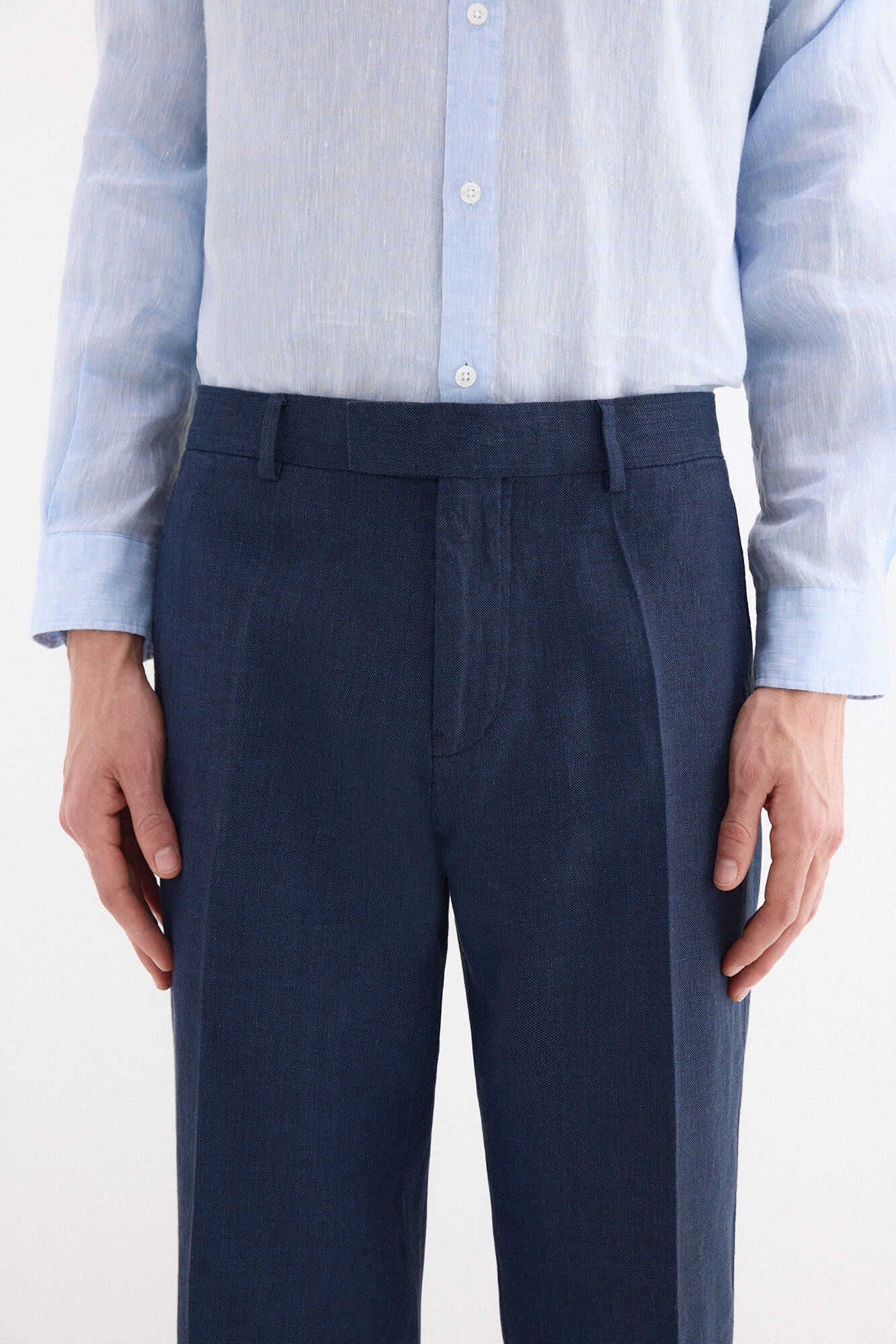 Pedro del Hierro Pantal&oacute;n coordinado mezcla lino
