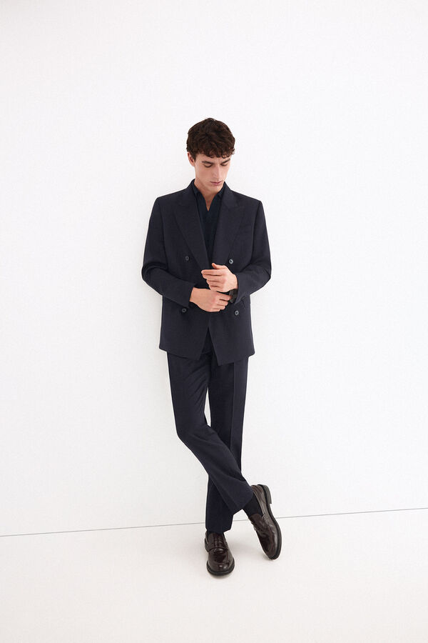 Pedro del Hierro Americana cruzada canvas slim bi-stretch Azul
