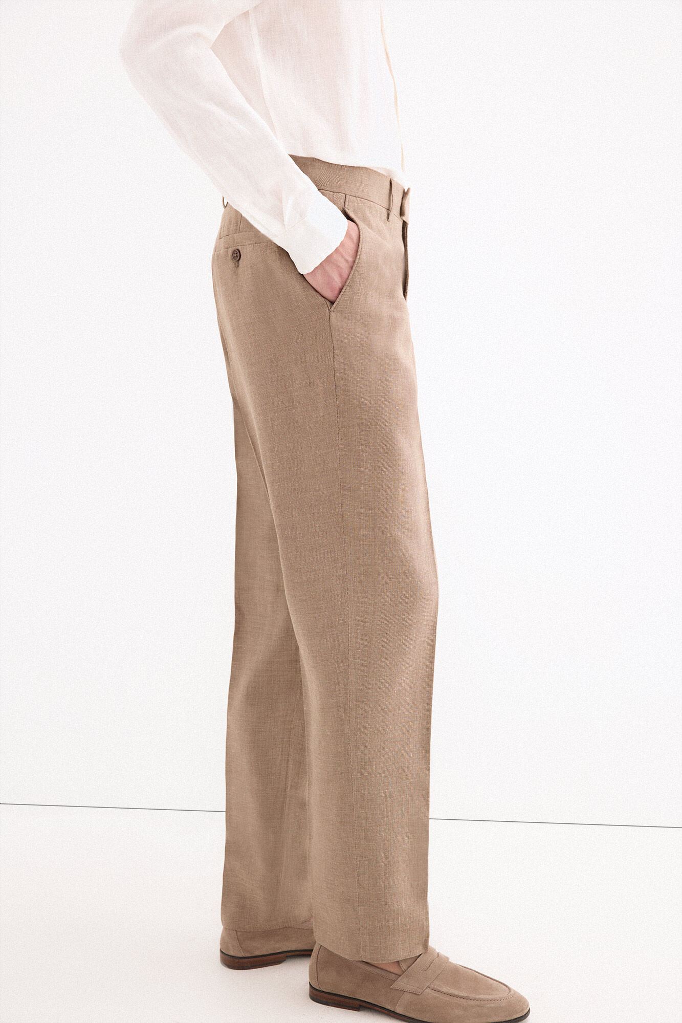 Pedro del Hierro Pantal&oacute;n coordinado mezcla lino