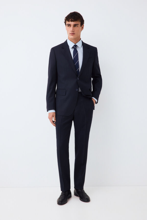Pedro del Hierro Pantal&oacute;n traje coordinado slim ojo de perdiz Azul