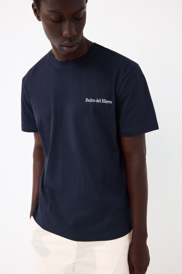 Pedro del Hierro Camiseta logo peque&ntilde;o Azul