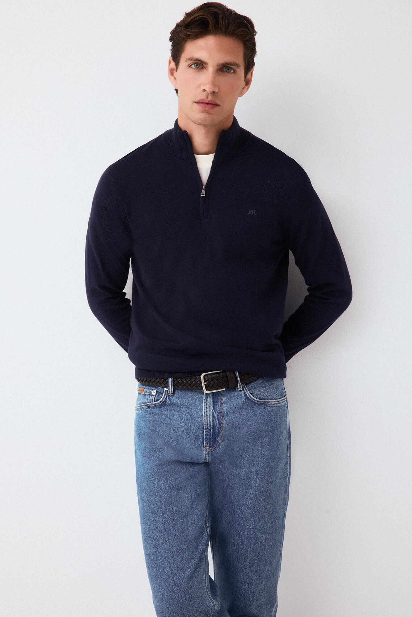 Pedro del Hierro Jersey punto premium algod&oacute;n seda cashmere