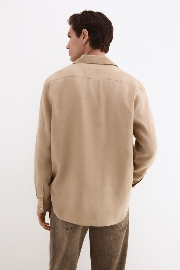Pedro del Hierro Polera lino lisa Beige
