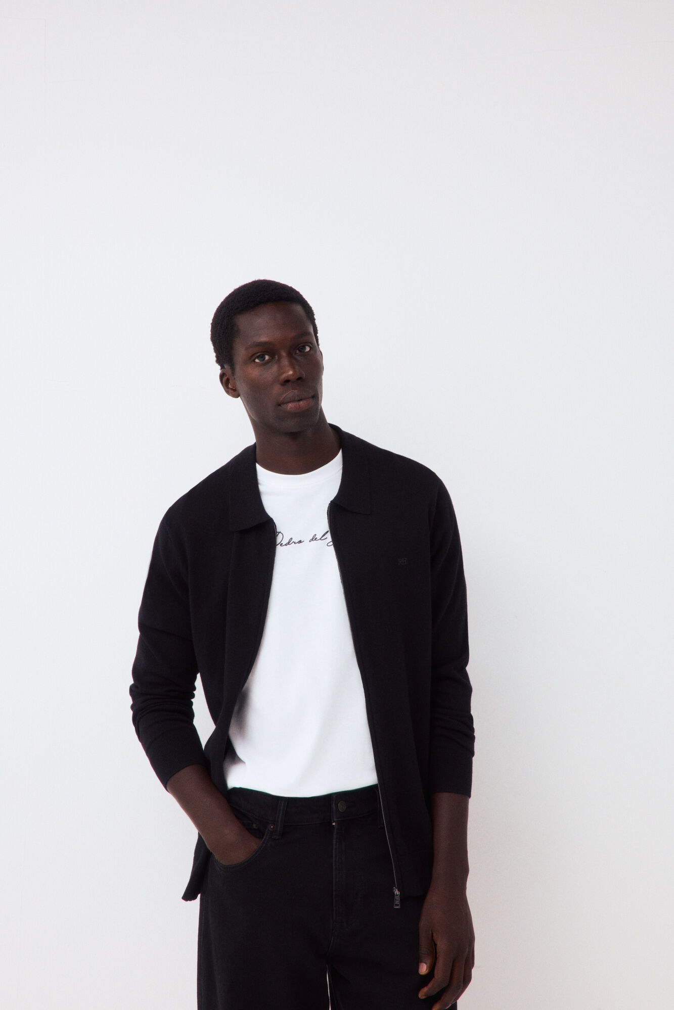 Pedro del Hierro C&aacute;rdigan premium algod&oacute;n seda cashmere cremallera