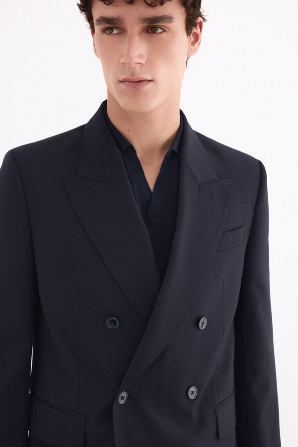Pedro del Hierro Americana cruzada canvas slim bi-stretch Azul