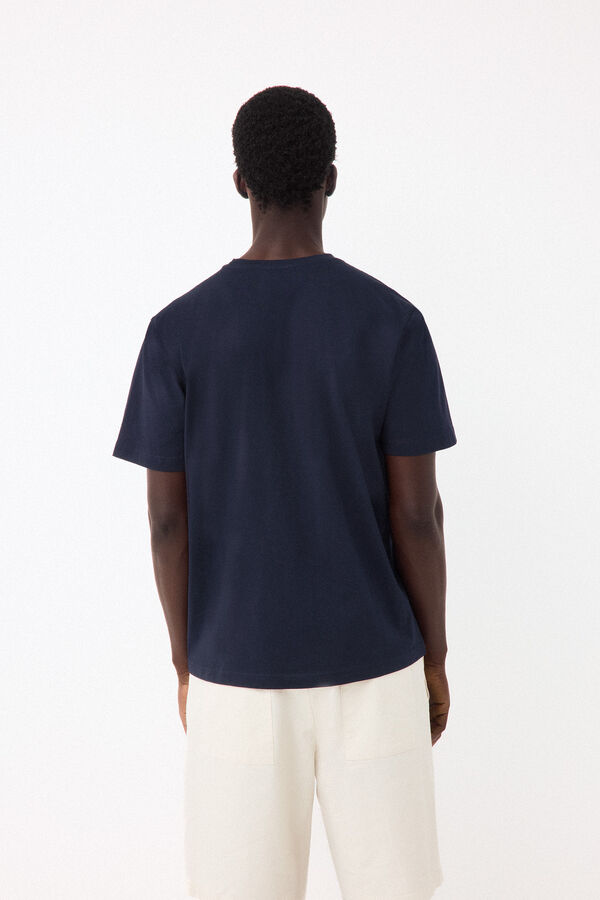 Pedro del Hierro Camiseta logo peque&ntilde;o Azul