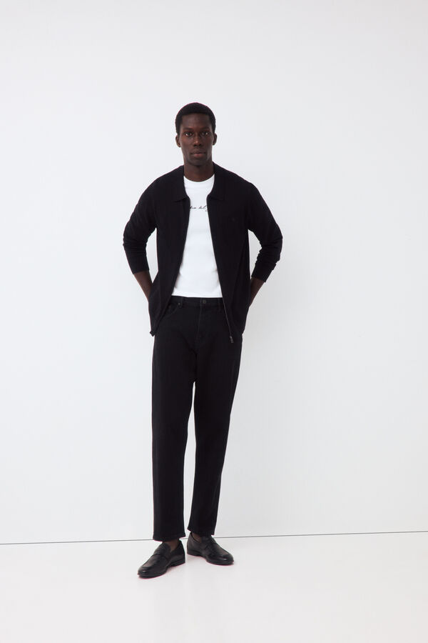 Pedro del Hierro C&aacute;rdigan algod&oacute;n seda cashmere Negro
