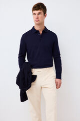 Pedro del Hierro Polo b&aacute;sico piqu&eacute; manga larga Azul