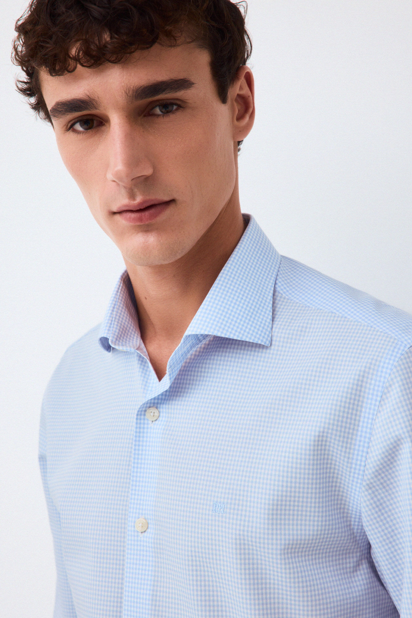 Pedro del Hierro Camisa vestir cuadro f&aacute;cil plancha