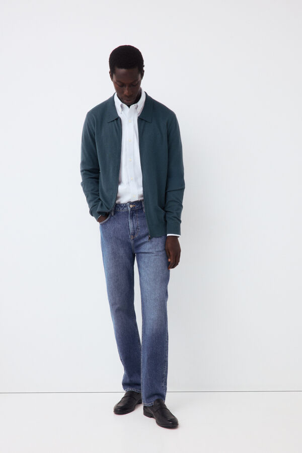 Pedro del Hierro C&aacute;rdigan algod&oacute;n seda cashmere Verde