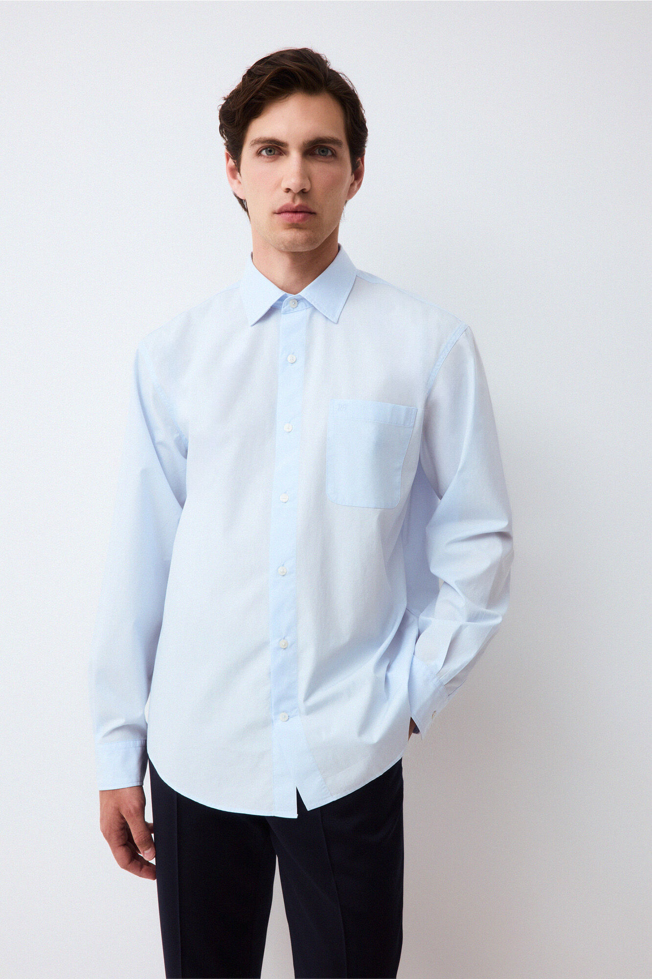 Pedro del Hierro Camisa lisa popel&iacute;n relax fit