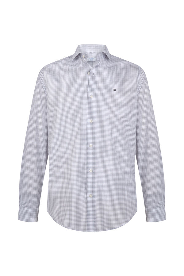 Pedro del Hierro Camisa vestir cuadros non iron + antimanchas slim fit Gris