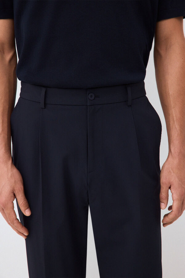 Pedro del Hierro Pantal&oacute;n traje coordinado t&eacute;cnico Azul