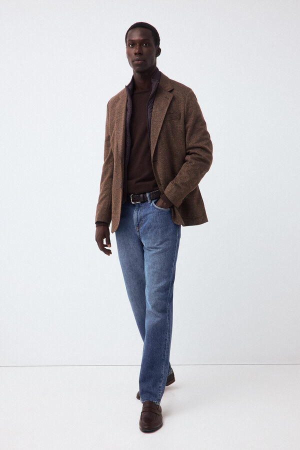 Pedro del Hierro Americana punto espiga Marr&oacute;n
