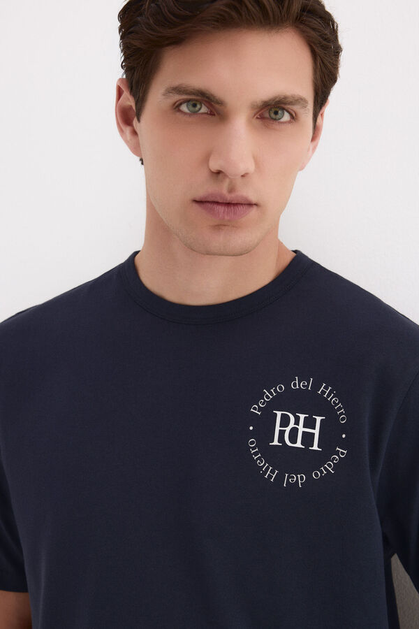 Pedro del Hierro Camiseta estampada logo Azul