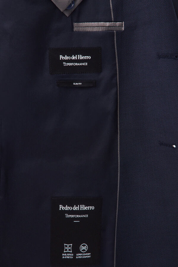 Pedro del Hierro Americana traje coordinado slim ojo de perdiz Azul
