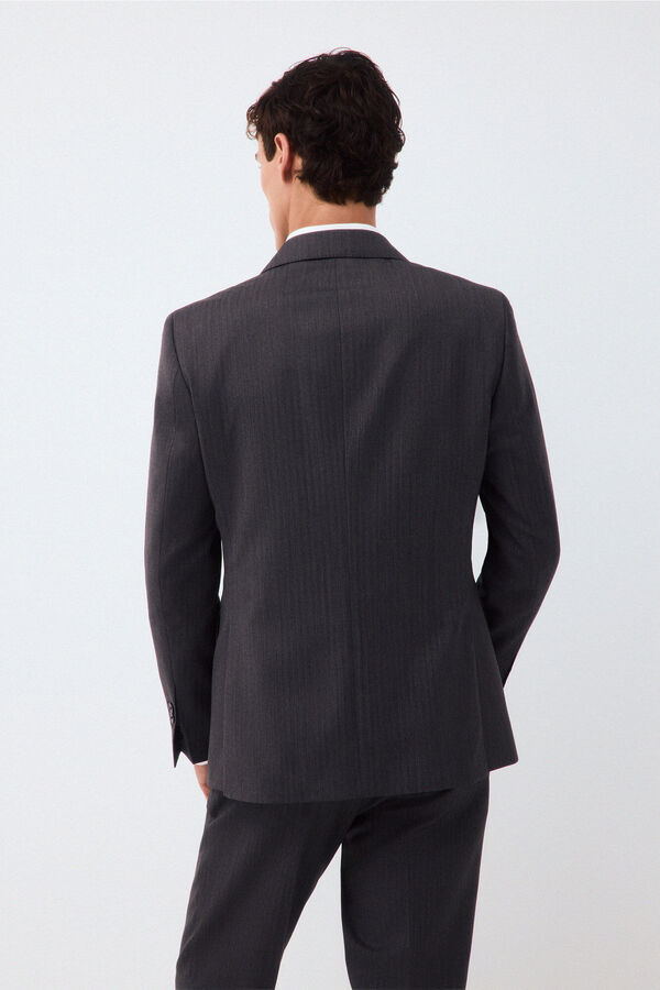 Pedro del Hierro Americana traje coordinado slim l&iacute;nea alta espiga Gris