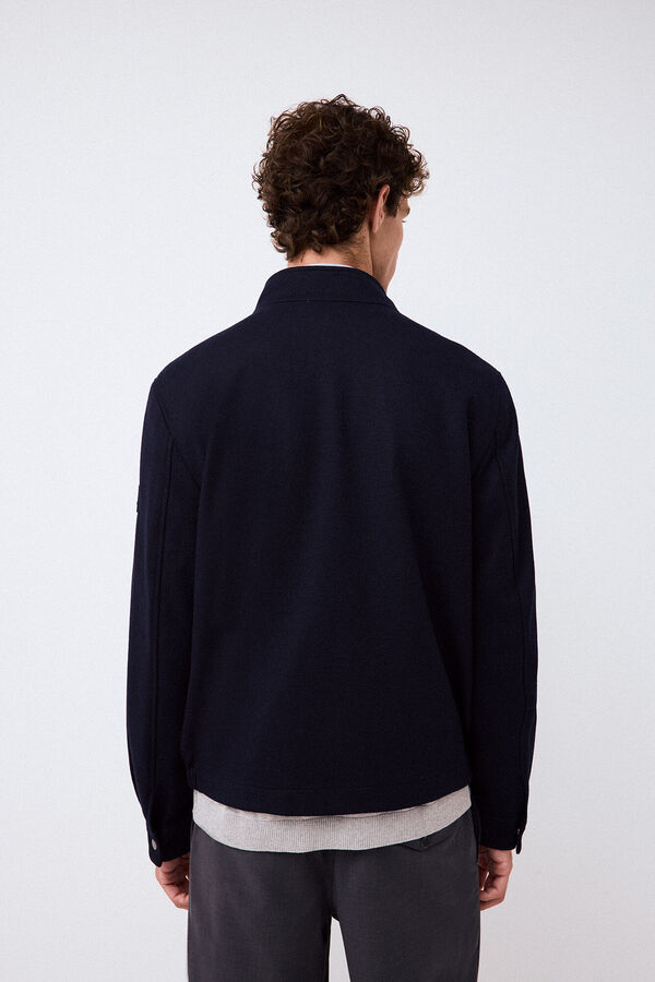 Pedro del Hierro Cazadora punto mezcla lana Azul