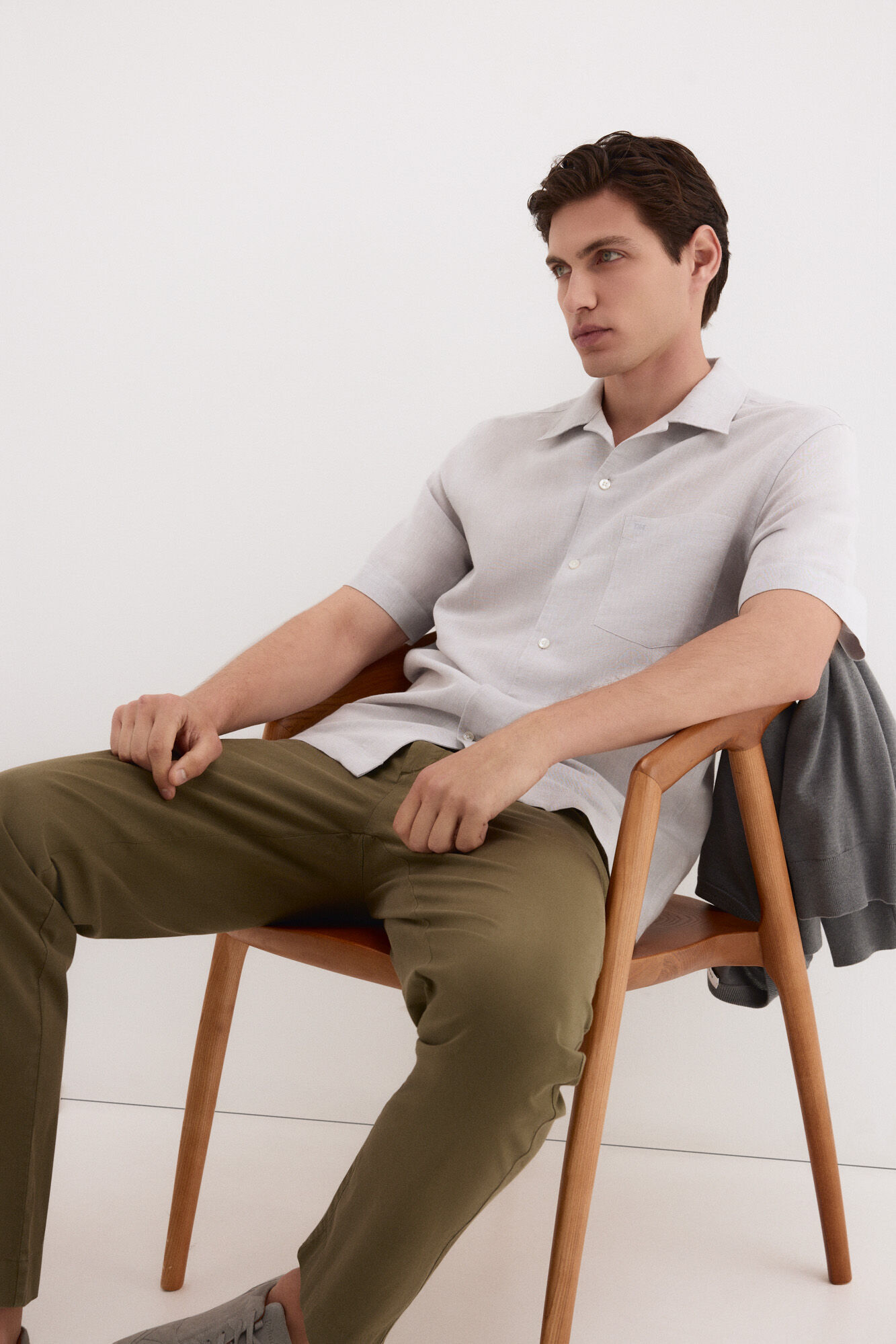 Pedro del Hierro Camisa de lino algod&oacute;n manga corta