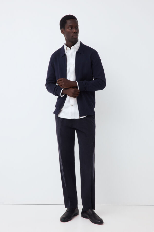 Pedro del Hierro C&aacute;rdigan algod&oacute;n seda cashmere Azul