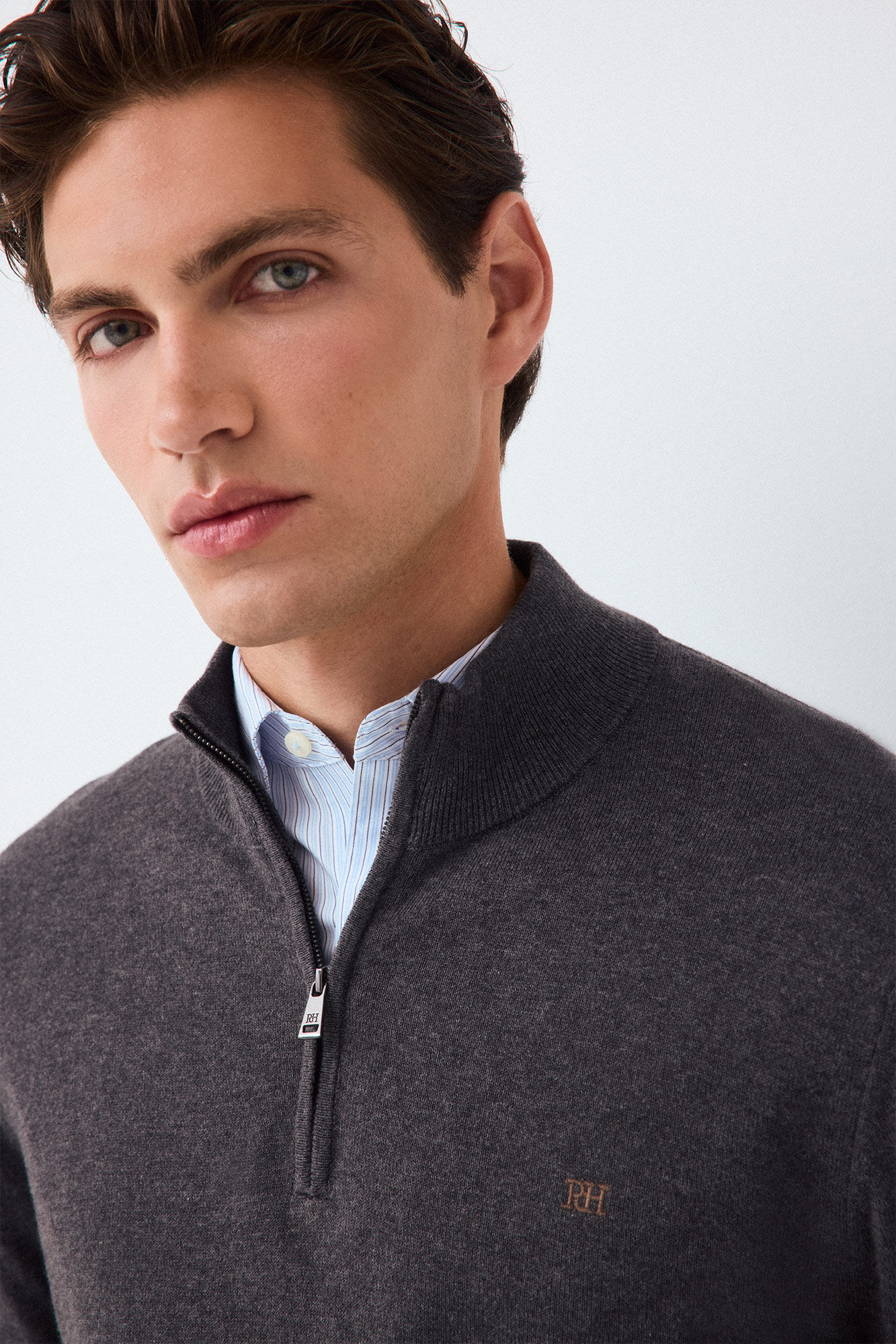 Pedro del Hierro Jersey punto premium algod&oacute;n seda cashmere
