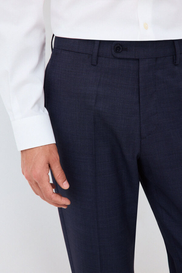 Pedro del Hierro Pantal&oacute;n traje coordinado tailored estructura azul Azul