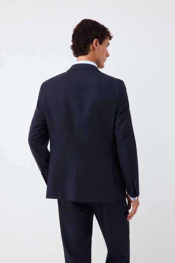 Pedro del Hierro Americana traje coordinado slim cuadro azul Azul