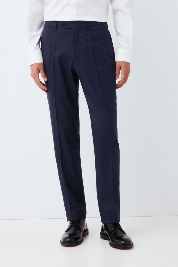 Pedro del Hierro Pantal&oacute;n traje coordinado tailored estructura azul Azul