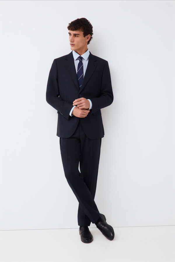 Pedro del Hierro Americana traje coordinado slim ojo de perdiz Azul