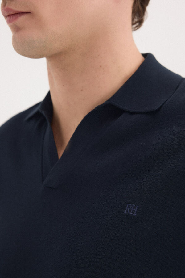 Pedro del Hierro Jersey polo premium manga corta algod&oacute;n Azul