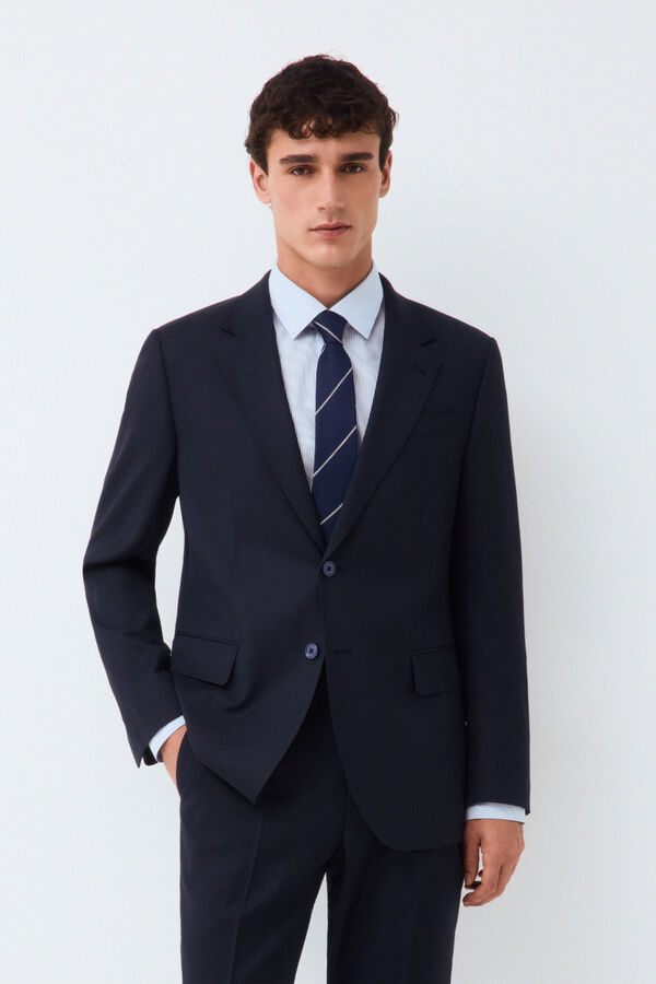 Pedro del Hierro Americana traje coordinado slim ojo de perdiz Azul