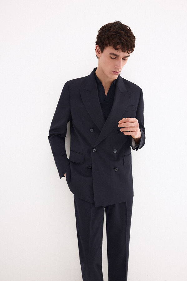 Pedro del Hierro Americana cruzada canvas slim bi-stretch Azul
