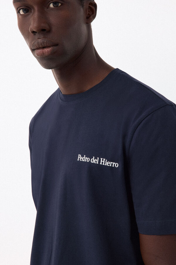 Pedro del Hierro Camiseta logo peque&ntilde;o Azul